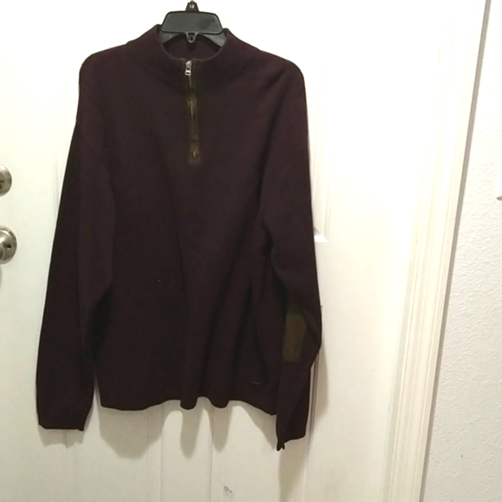 Alex Cannon Quarter Zip Pullover With Elbow Patches